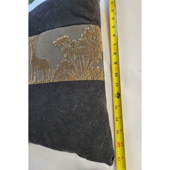 Vintage Bess Velvety Throw Pillow With Giraffe Design - Picture 4 of 5